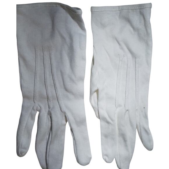 White Cotton Service Gloves – Size Large, Slip-On Style - Picture 2 of 3